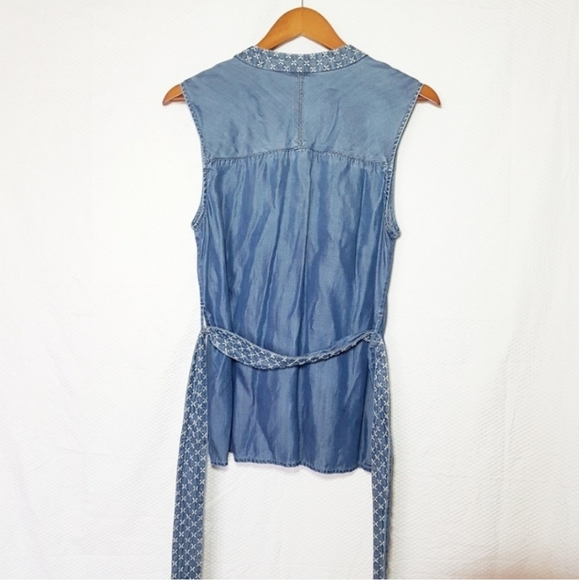 Anthropologie Holding Horses Chambray Wrap Top - Picture 4 of 7